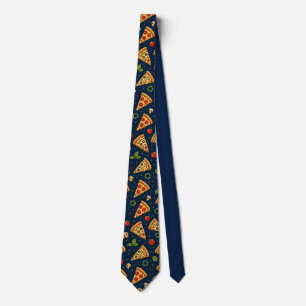 Cravate Motif de pizza sans couture Design amusant pour am