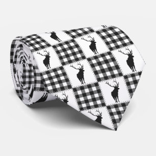 Cravate Motif de plaid de buffle de cerf de campagne en bo