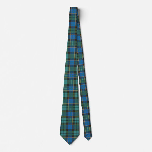 Cravate Motif de plaids de tartan - vert bleu traditionnel (Devant)