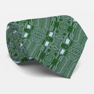Cravate Motif de planche de circuit informatique geek drôl