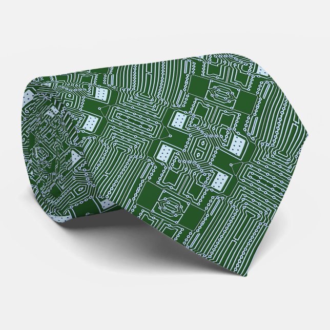 Cravate Motif de planche de circuit informatique geek drôl (Roulé)