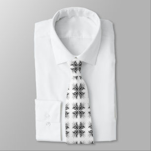 Cravate Motif de plume texturée gris noir