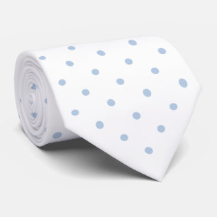 Cravate Motif de point mini Polka bleu clair sur blanc