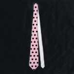 Cravate Motif de point rose et noir de polka. Tacheté<br><div class="desc">Une conception simple,  un motif de point rose-clair et noir de polka.</div>