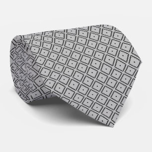 Cravate Motif de points de Carré noir et blanc