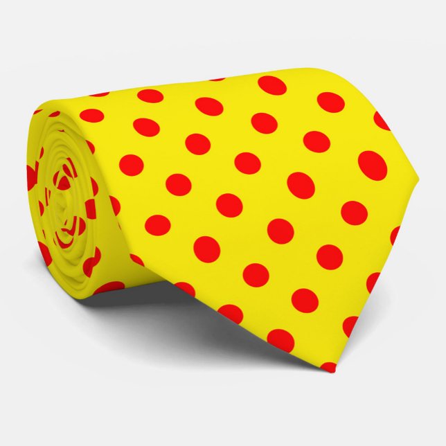 Cravate Motif de points jaunes et rouges Design  (Créateur téléchargé)