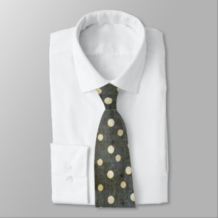 Cravate Motif de points Polka Noir et Blanc Grungy