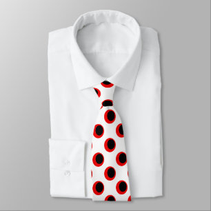 Cravate Motif de points Polka Noir et Rouge