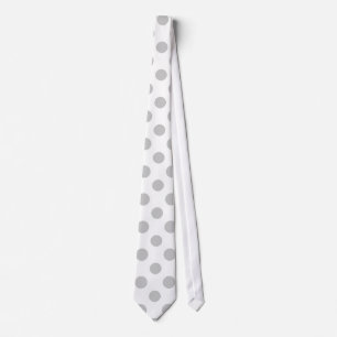Cravate Motif de pois de blanc gris