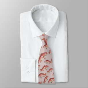 Cravate Motif de poisson d'eau salée vivaneau rouge