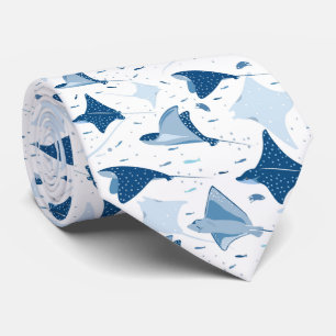Cravate Motif de poisson raie manta pastenague