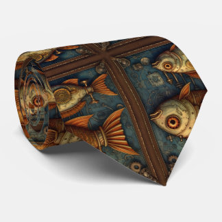 Cravate Motif de poissons Steampunk