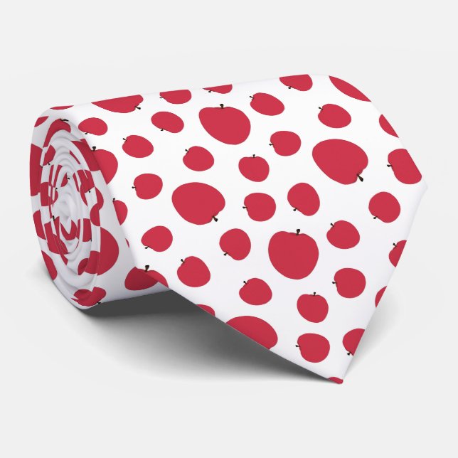 Cravate Motif de pomme rouge (Roulé)