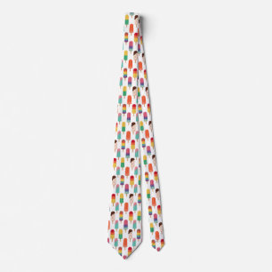 Cravate Motif de Popsicle d'Été Lumineux