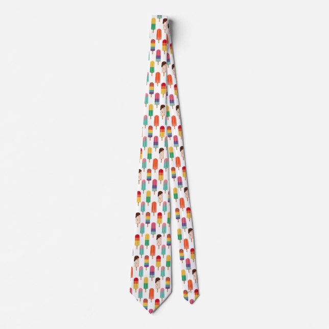 Cravate Motif de Popsicle d'Été Lumineux (Devant)