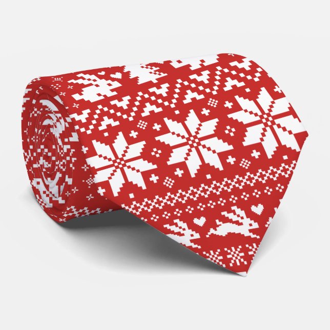 Cravate Motif de pull de Noël pour lapins de Pâques Fêtes (Roulé)
