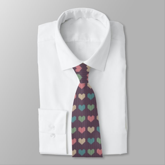 Cravate Motif de pull Hearts | Chemise moderne de la Saint (Attaché)