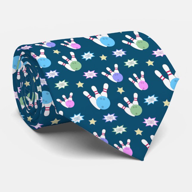 Cravate Motif de quilles (Roulé)