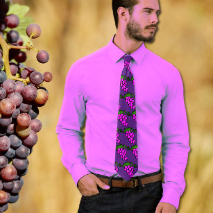 Cravate Motif de raisins pourpres