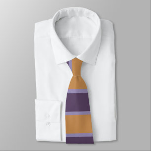 Cravate Motif de rayures orange violet