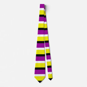 Cravate Motif de rayures violet jaune