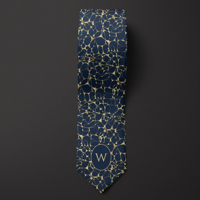 Cravate Motif de Réseau Neuronal Bleu (Créateur téléchargé)