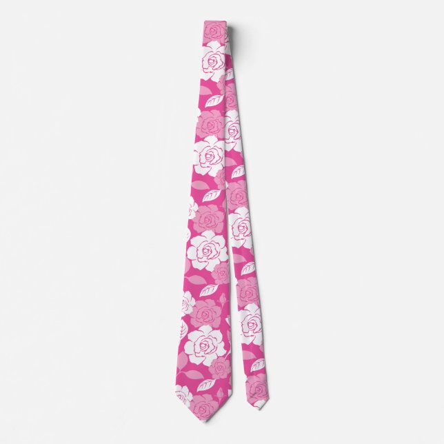 CRAVATE MOTIF DE ROSE (ROSE) (Devant)