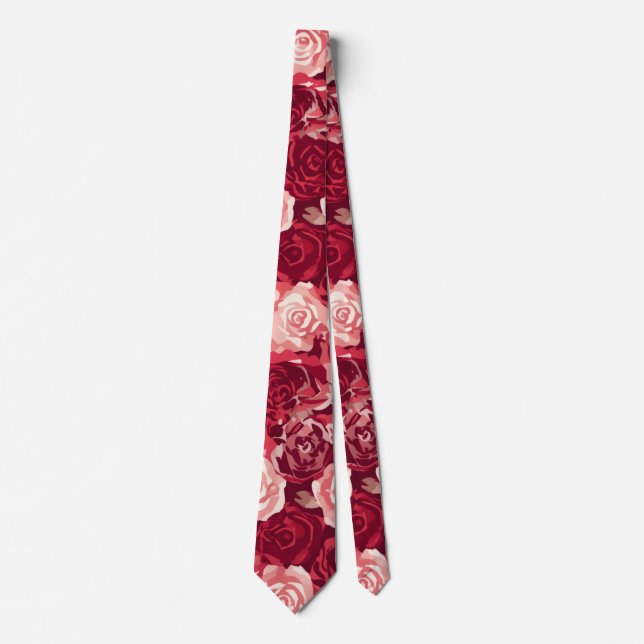 Cravate Motif de rose transparente Crimson & Blush (Devant)