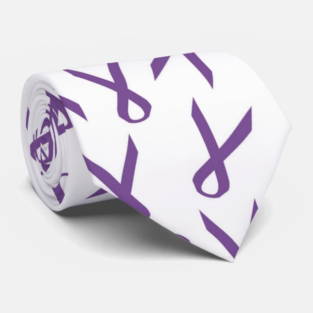 Cravate Motif de rubans de sensibilisation aux violets épa (Roulé)