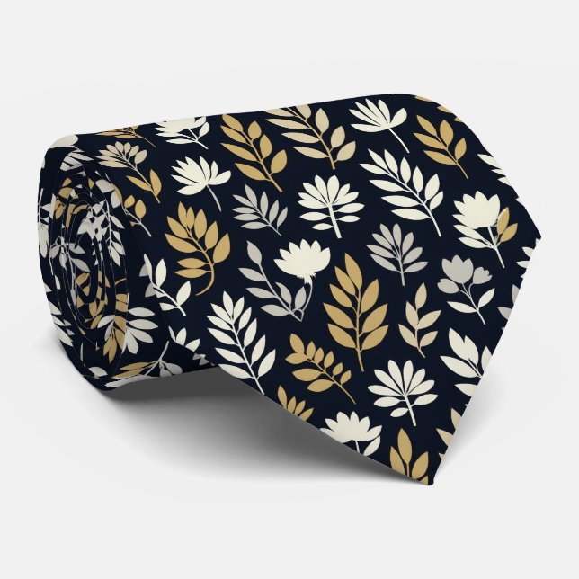 Cravate Motif de silhouette florale (Roulé)