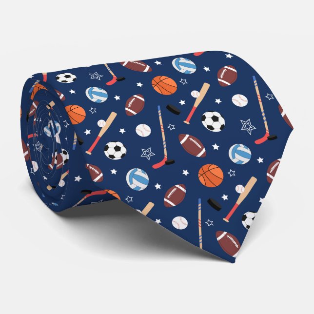 Cravate Motif de sport de baseball (Roulé)
