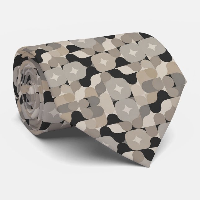 Cravate Motif de style moderne en mosaïque (Roulé)