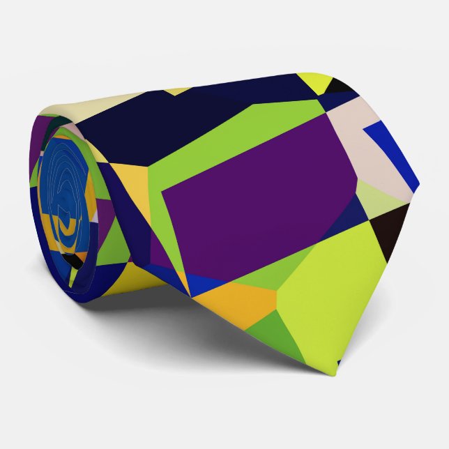 Cravate Motif de style Terrazzo Artistique moderne (Roulé)