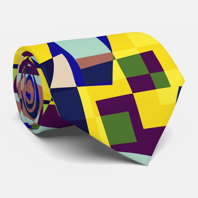 Cravate Motif de style Terrazzo Artistique moderne (Roulé)