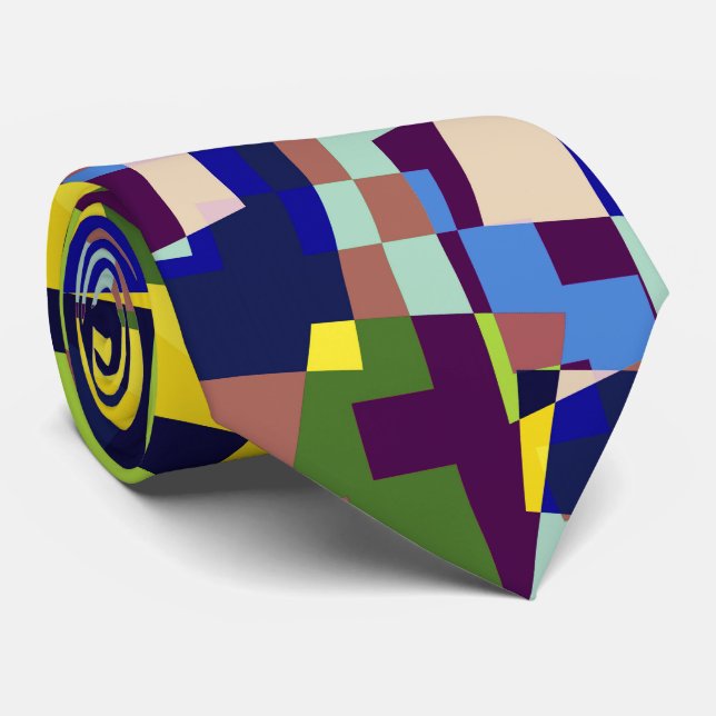 Cravate Motif de style Terrazzo Artistique moderne (Roulé)