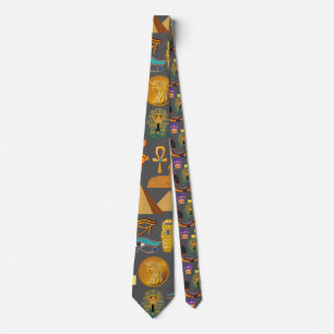 Cravate Motif de symbole hiéroglyphique égyptien pharaon