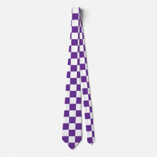 Cravate motif de tableau de bord violet et blanc