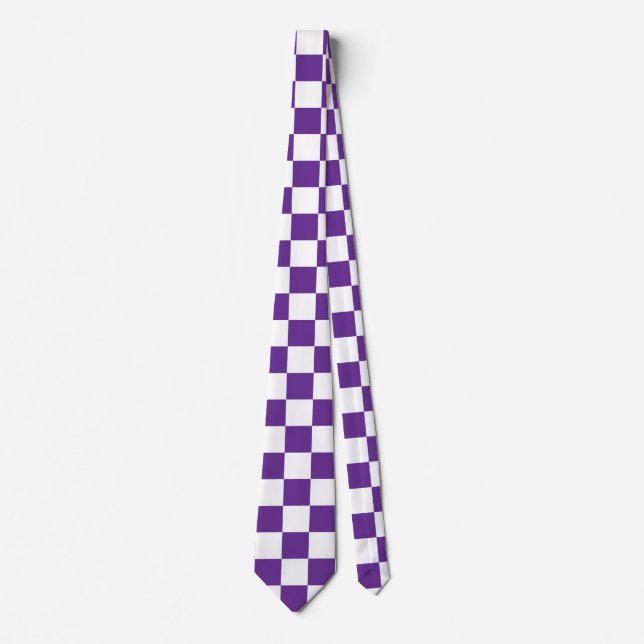 Cravate motif de tableau de bord violet et blanc (Devant)