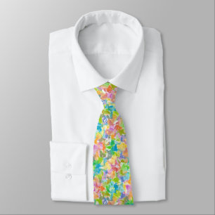 Cravate Motif de taches de peinture d'été coloré et vibran