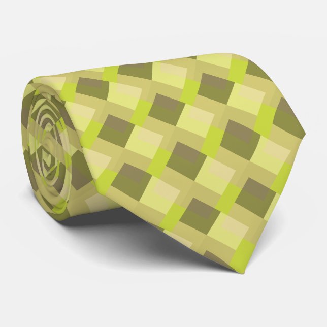 Cravate Motif de teinte de vert citron (Roulé)