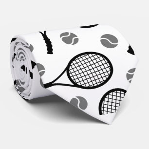 Cravate Motif de tennis noir et blanc Fête des pères papa