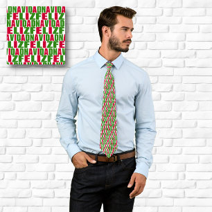 Cravate Motif de texte Feliz Navidad