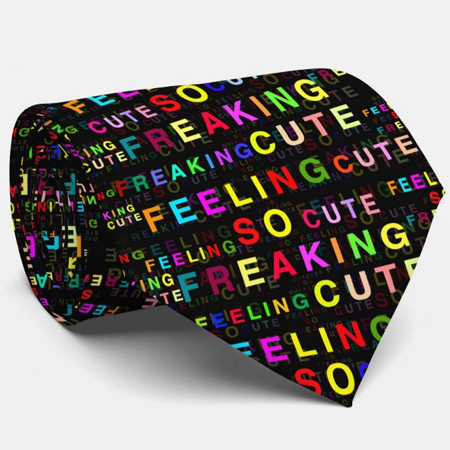 Cravate Motif de texte noir "Sens si fâcheux" (Créateur téléchargé)