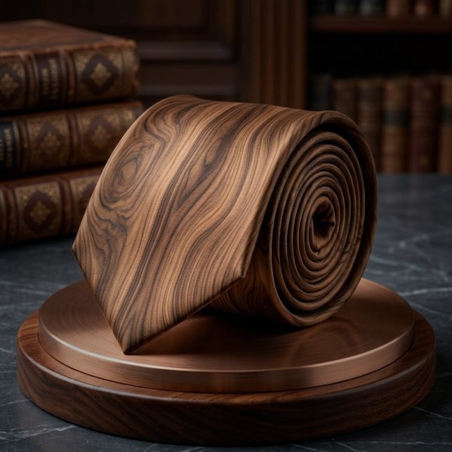 Cravate Motif de texture classique en bois de noyer riche (Créateur téléchargé)