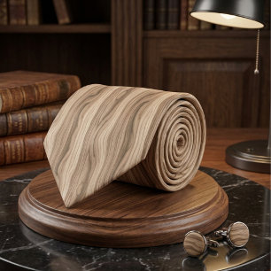 Cravate Motif de texture de grain de bois clair moderne ru