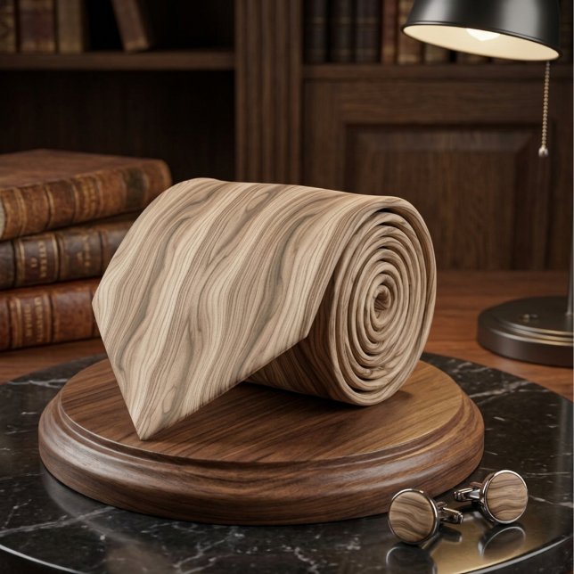 Cravate Motif de texture de grain de bois clair moderne ru (Créateur téléchargé)