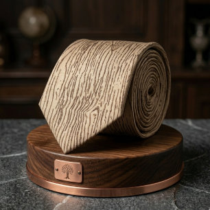 Cravate Motif de texture de grain de bois clair rustique