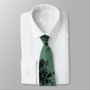 Cravate Motif de texture marbre en noir et vert