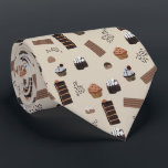 Cravate Motif de thème chocolat<br><div class="desc">Un délicieux design motif à thème chocolat idéal pour les enfants et les adultes. Un motif parfait au chocolat avec des gâteaux d'anniversaire en couche chocolat, des cupcakes au chocolat, des brownies au chocolat, des arrosées de chocolat et bien plus encore. Idéal pour tous ceux qui aiment le chocolat, gâteau...</div>