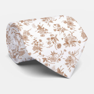 Cravate Motif de toile florale d'automne